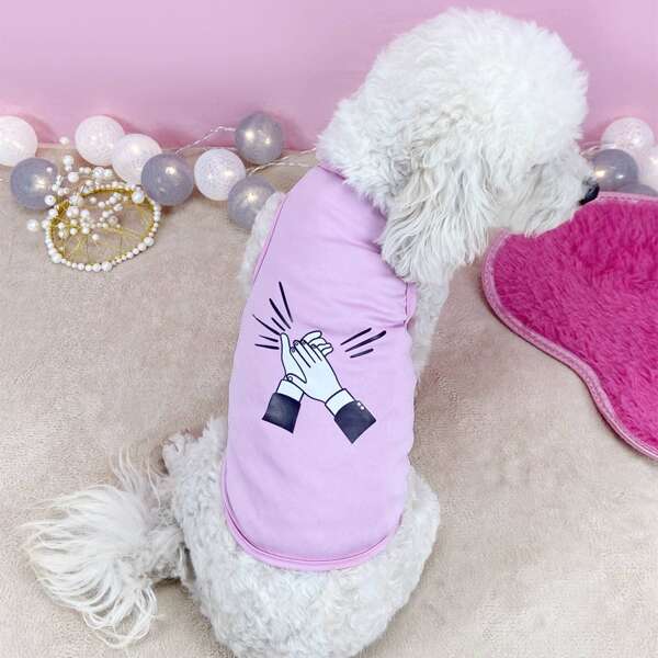 

Hand Print Pet Tank Top, Lilac purple
