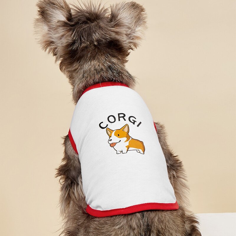 

Cartoon Graphic Pet Tank Top, White