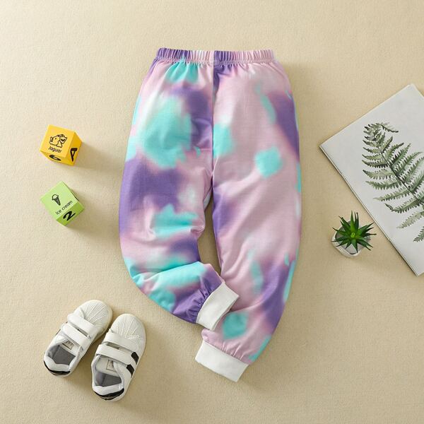 

Toddler Girls Tie Dye Elastic Waist Tapered Pants, Multicolor