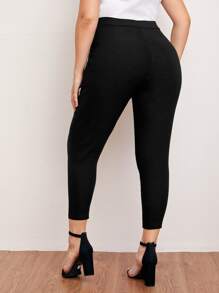 Leggings con cremallera con aro O - Negro - Ver 2