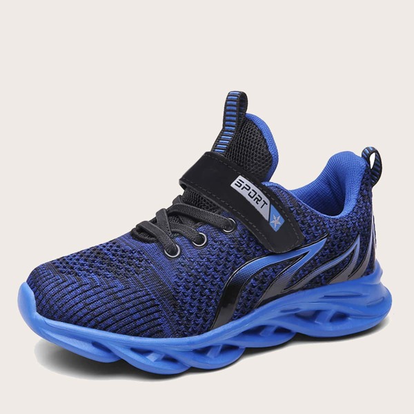 

Boys Velcro Strap Knit Sneakers, Royal blue