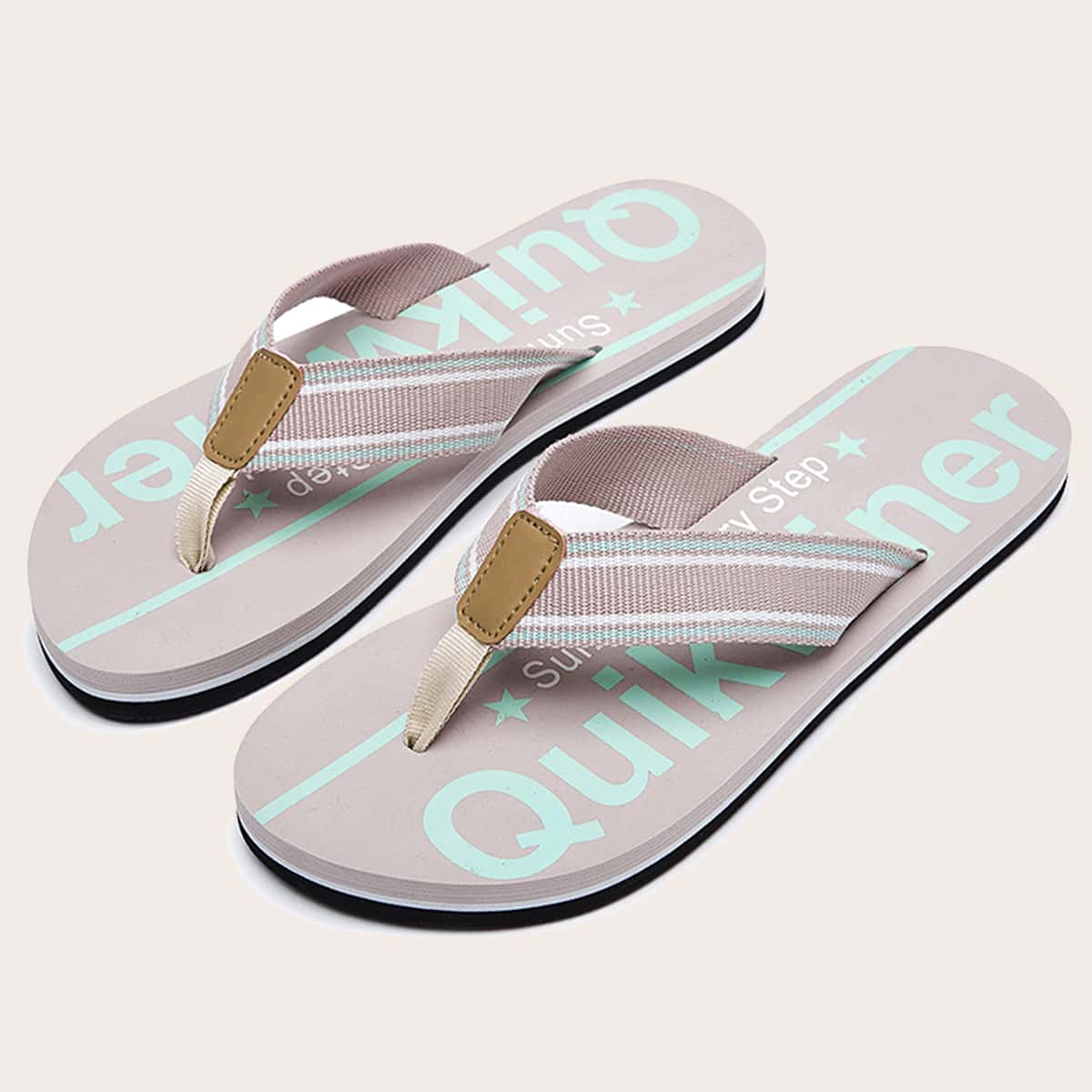 

Letter Graphic Flip Flops, Pink