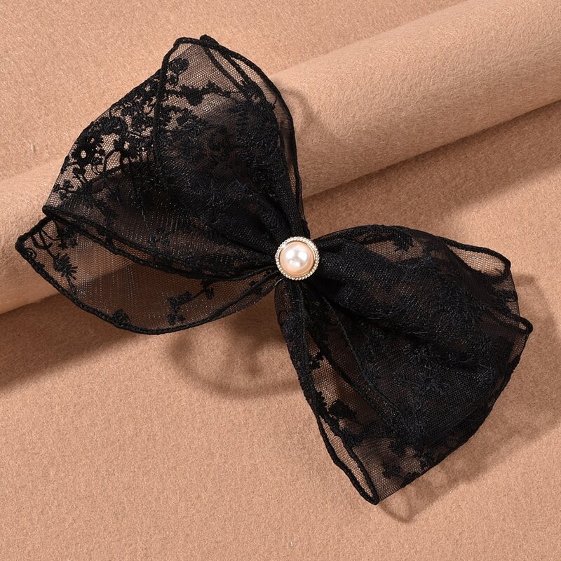 

Lace Bow Hair Clip, Black