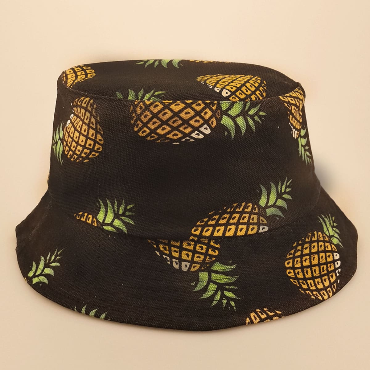 

Pineapple Print Bucket Hat, Black