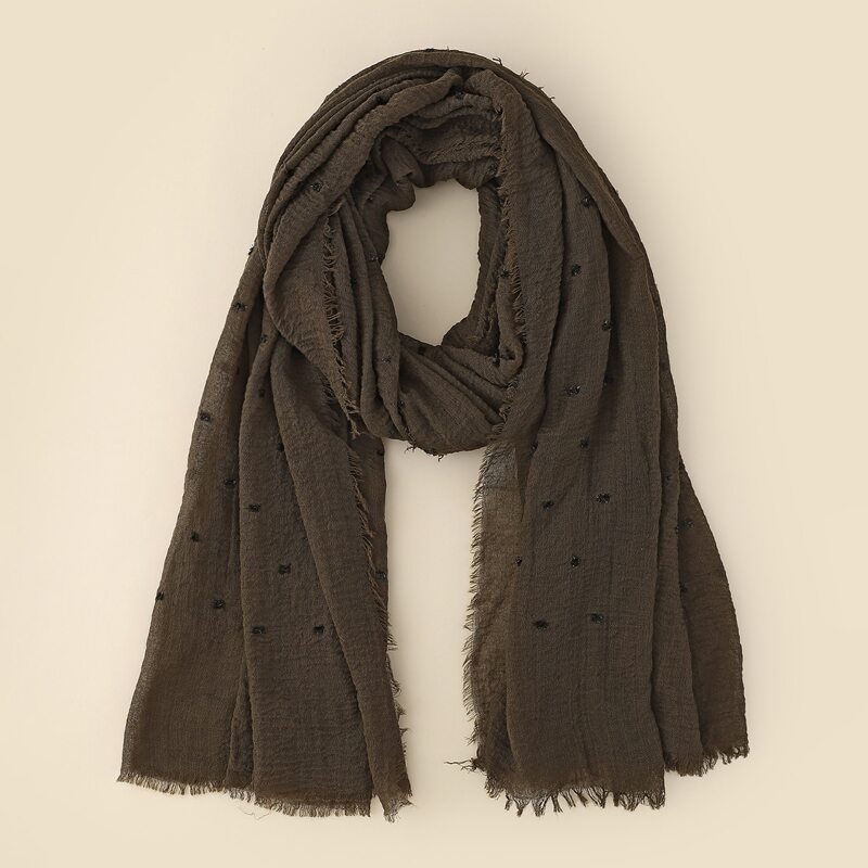 

Raw Hem Scarf, Brown