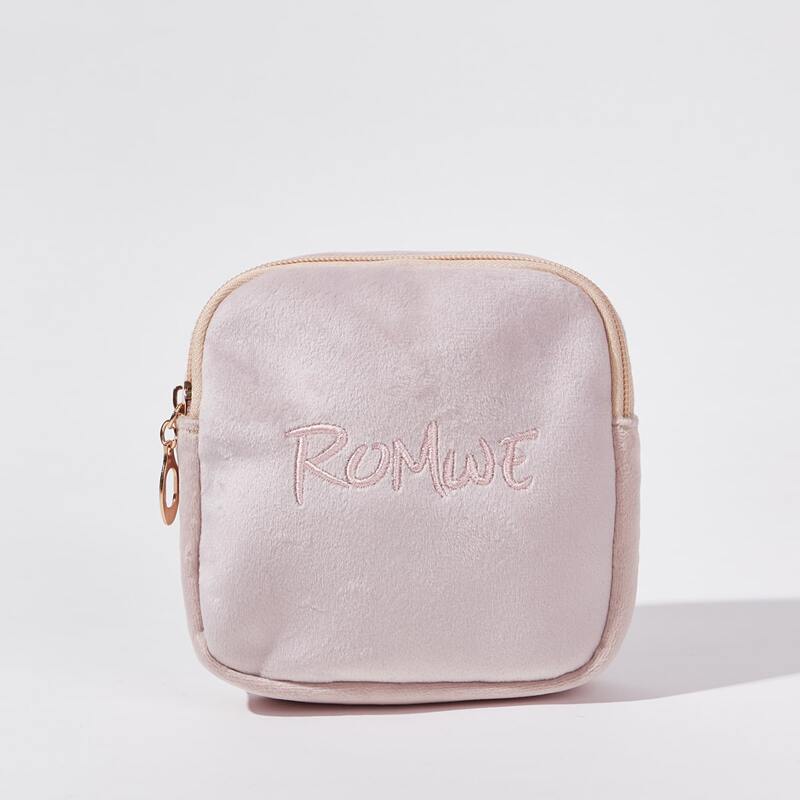 

ROMWE Portable Jewelry Bag, Baby pink