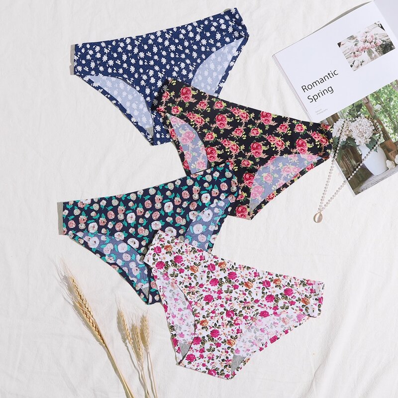 

4pack Floral Seamless Panty Set, Multicolor