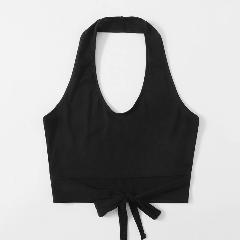 

Knot Halter Top, Black