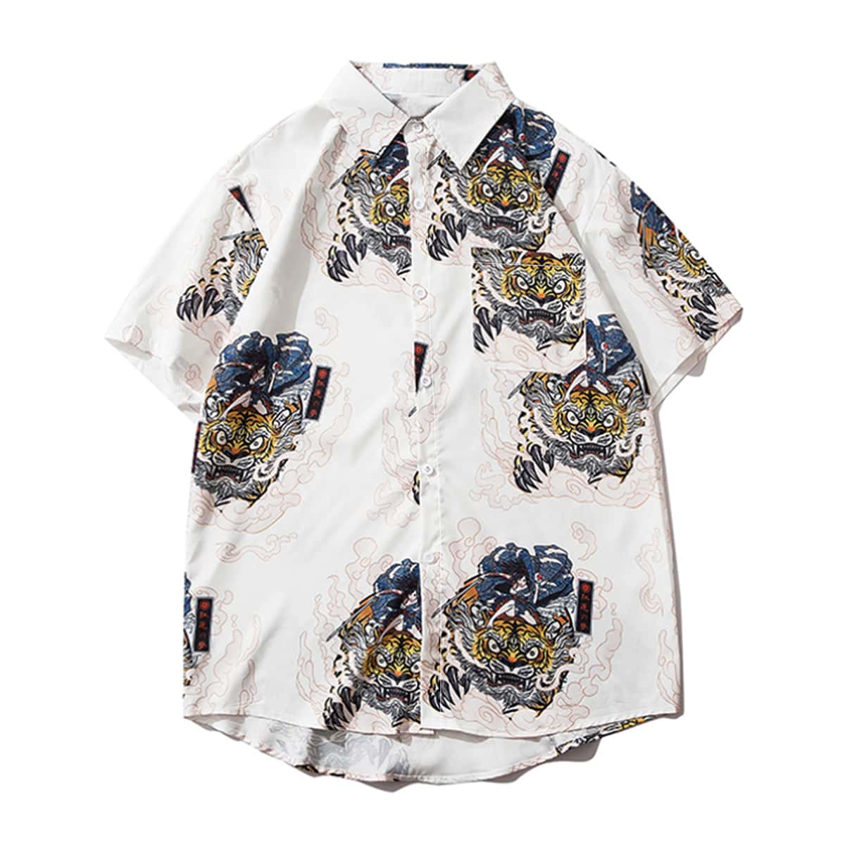 

Guys Random Tiger Print Shirt, Multicolor