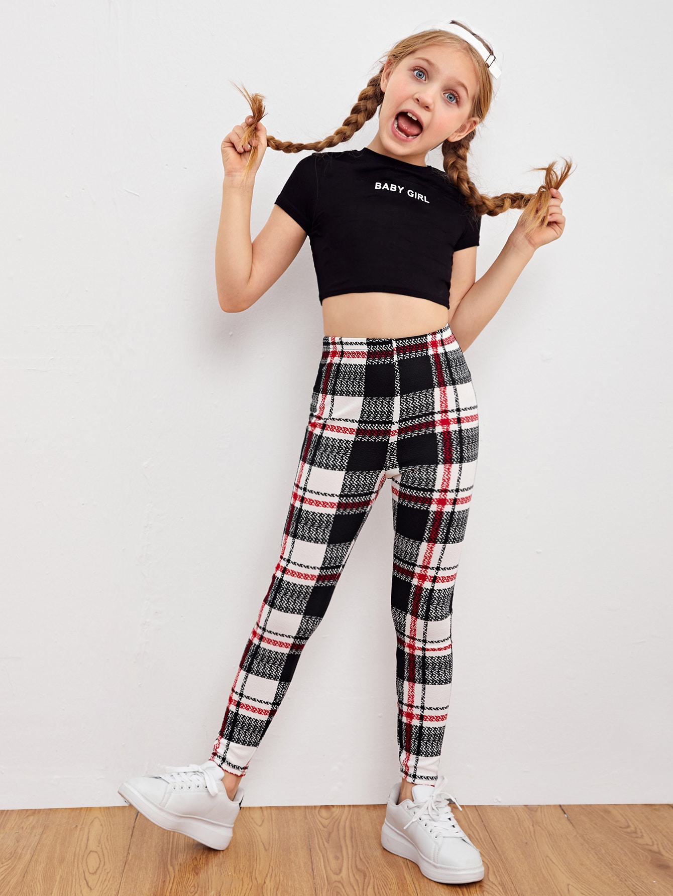 Legging Fille Imprimé écossais/carreaux - Taille 7-13 Ans - Marque A2Z 4 Kids - Neuf Avec étiquettes