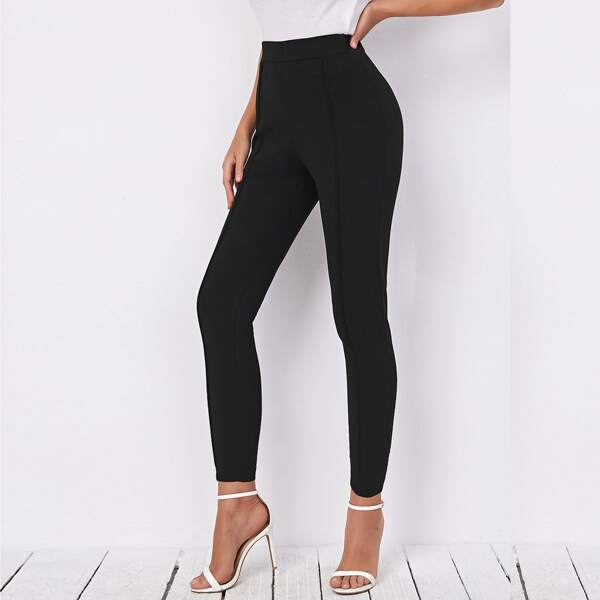 

High Rise Crop Skinny Pants, Black