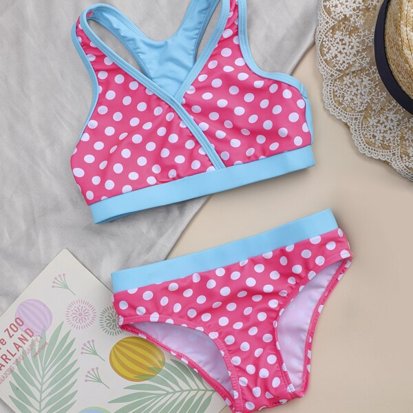 

Toddler Girls Polka Dot Bikini Swimsuit, Multicolor