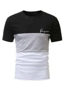 Manfinity Men Cut And Sew Tee - Multicolor - View 1