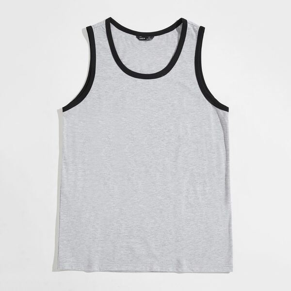 

Men Ringer Tank Top, Light grey