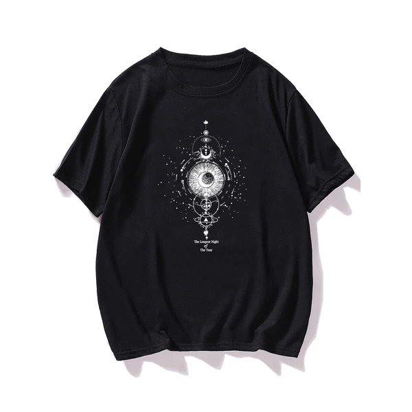 

Men Graphic Print Short Sleeve Tee, Black