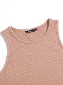SHEIN 素色短版背心上衣 - 珊瑚粉 - 查看 4
