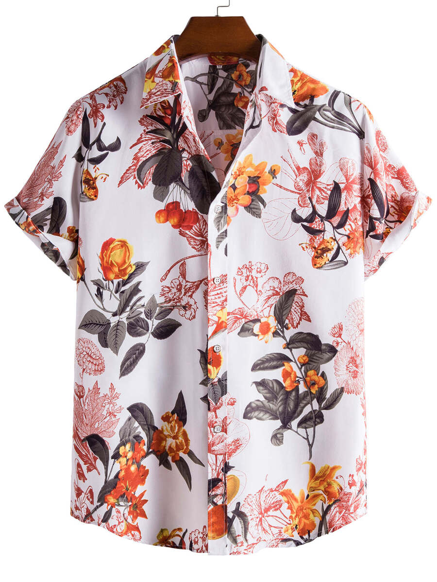 Manfinity Men Floral Print Shirt - Multicolor - View 1