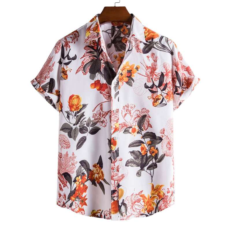 

Guys Floral Print Shirt, Multicolor