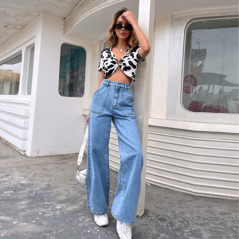 

Snow Washed Slant Pocket Boyfriend Jeans, Medium wash