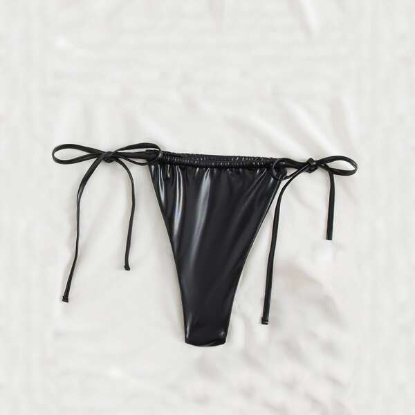 

Tie Side Thong Bikini Panty, Black