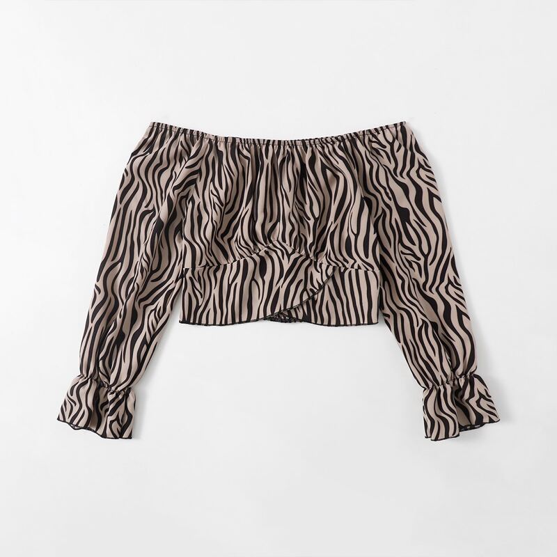 

Zebra Striped Crop Top, Multicolor