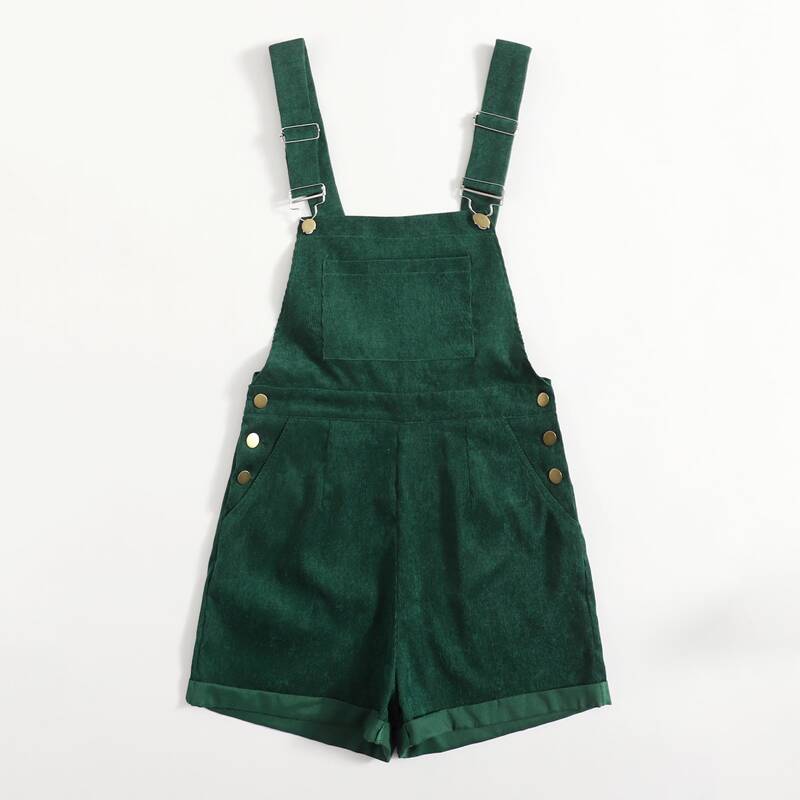 

Overall Corduroy Romper, Dark green