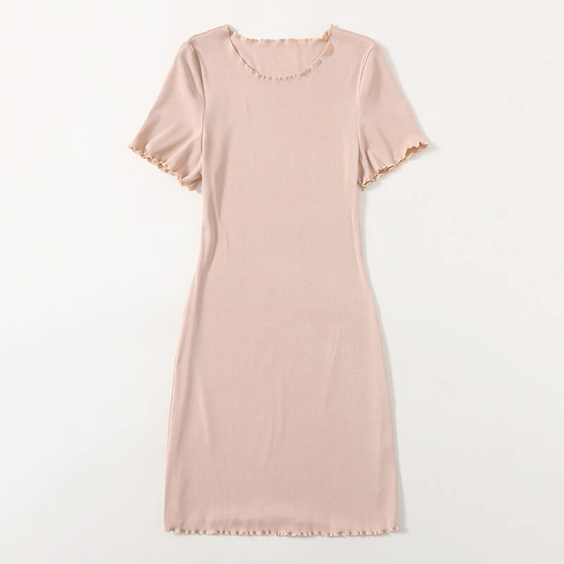

Lettuce Edge Tee Dress, Dusty pink