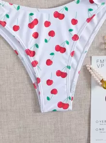 Summer Cherry Print Underwire Bikini Set - Multicolor - View 5
