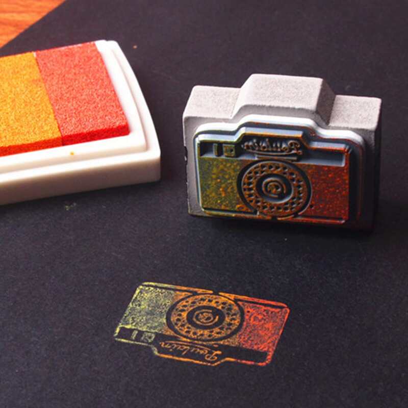 

1pc Camera Design Random Wooden Stamp, Multicolor