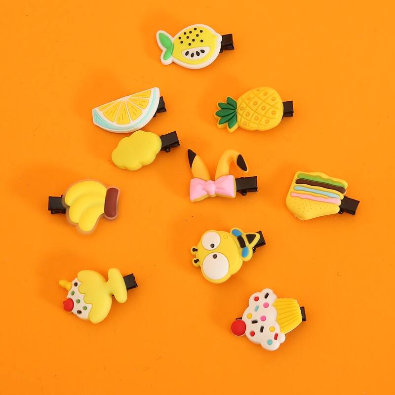 

10pcs Cartoon Fruit Hair Clip, Yellow