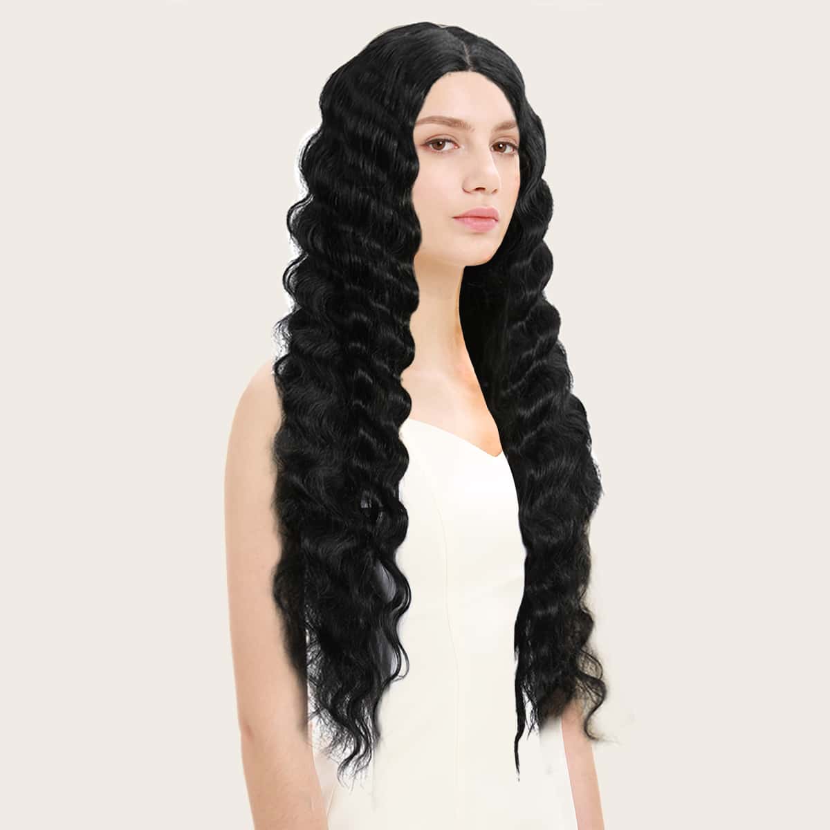

Long Curly Lace Front Wig, Black