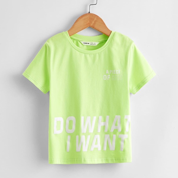 

Toddler Boy Neon Lime Slogan Graphic Tee, Lime green