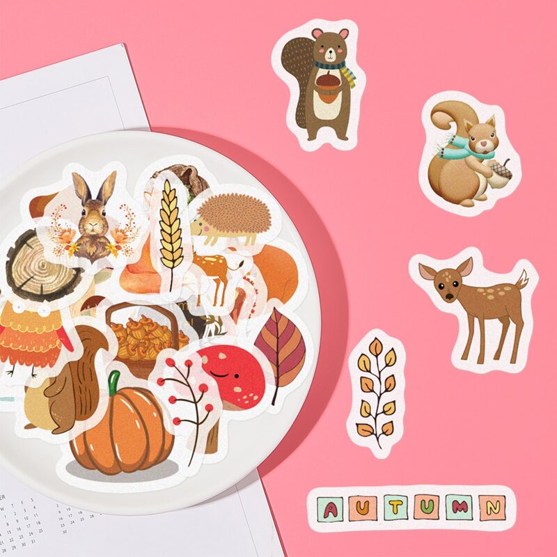 

40pcs Cartoon Animal Pattern Sticker, Multicolor