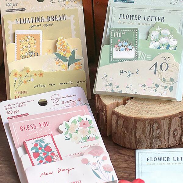 

1pc Floral Pattern Random Memo Pad, Multicolor