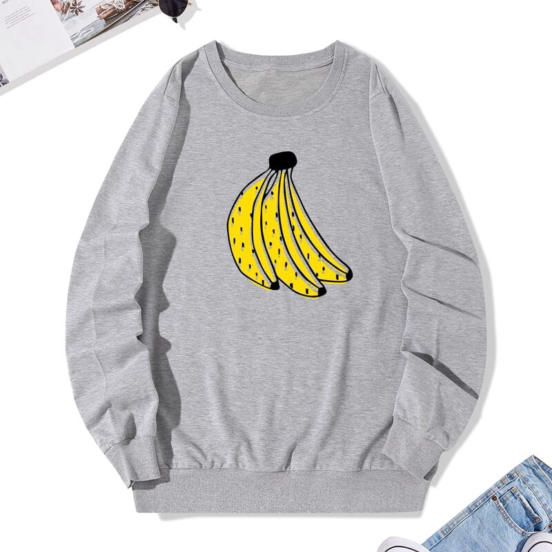 

Guys Banana Print Sweatshirt, Light grey