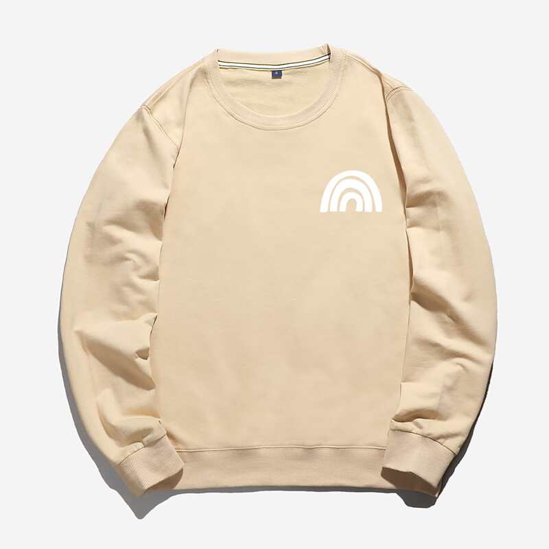 

Guys Cartoon Graphic Sweatshirt, Apricot