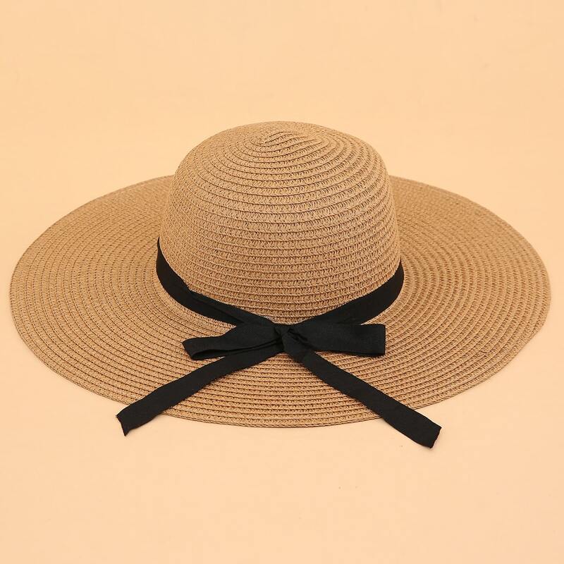 

Bow Knot Straw Hat, Khaki