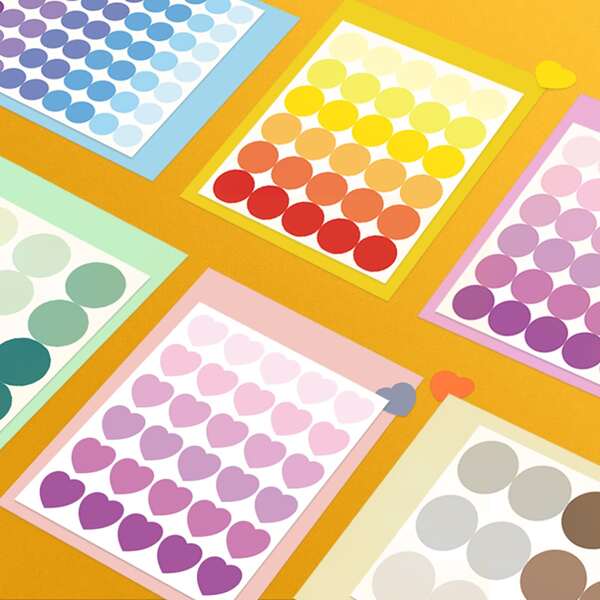 

6sheets Random Gradient Color Sticker, Multicolor