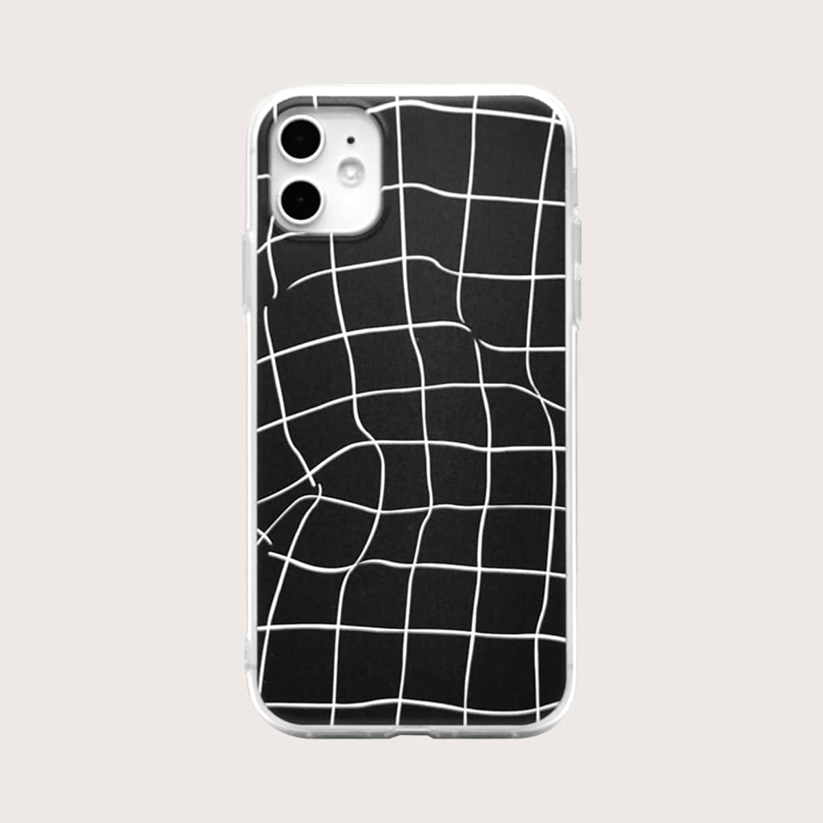 

Plaid Pattern iPhone Case, Black