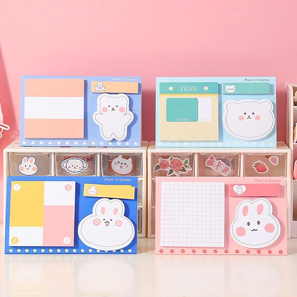 

1pc Cartoon Graphic Random Sticky Note, Multicolor