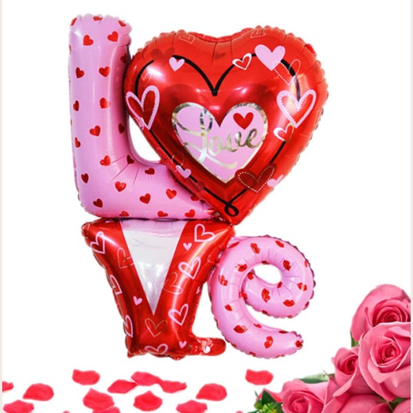 

1pc Love Design Balloon, Multicolor