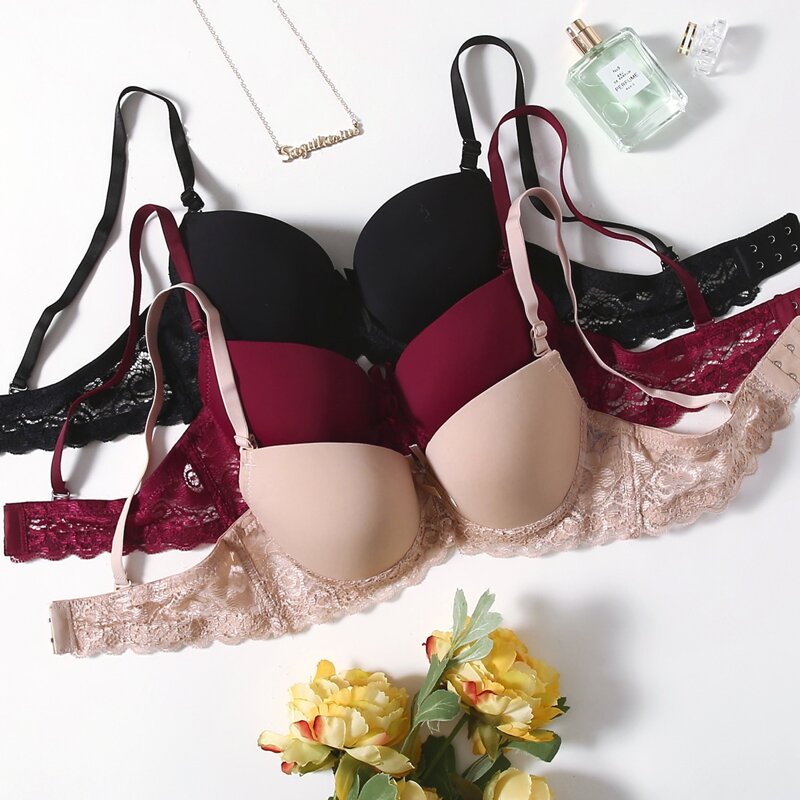 

3pack Lace Bra Set, Multicolor