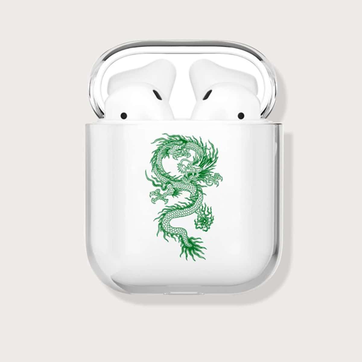 

Dragon Print AirPods Case, Green