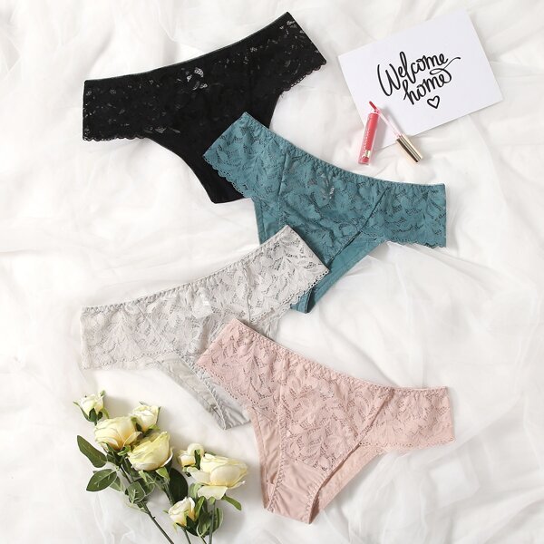 

4pack Floral Lace Panty Set, Multicolor