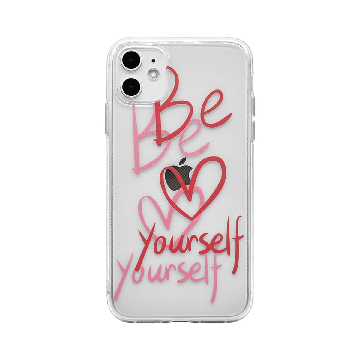 

Letter Print Clear iPhone Case, Red