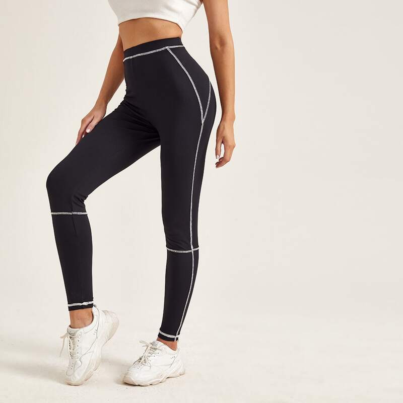 

Contrast Tipping Leggings, Black