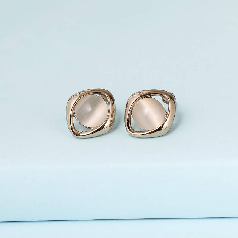 

Opal Decor Stud Earrings, Gold