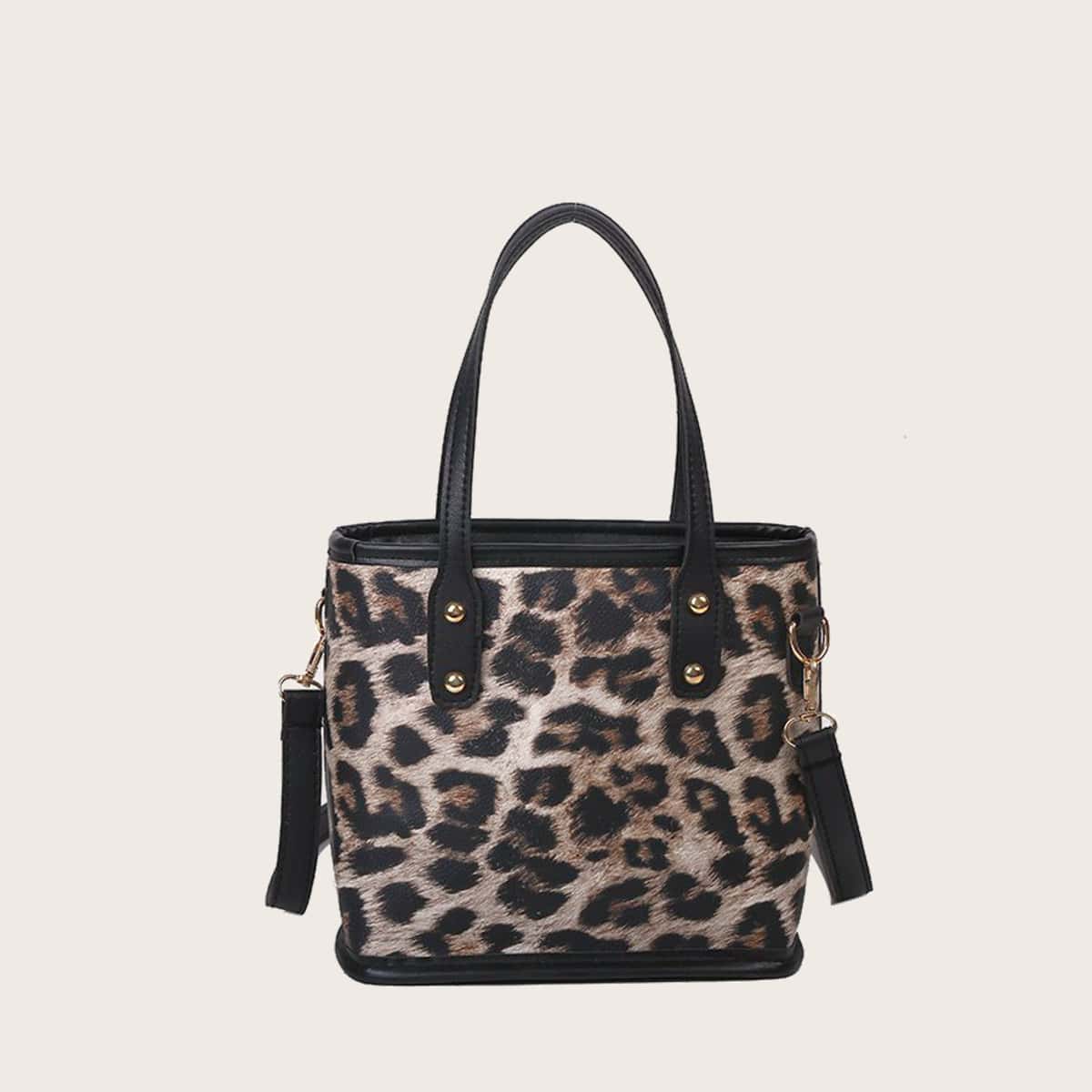 

Leopard Satchel Bag, Multicolor