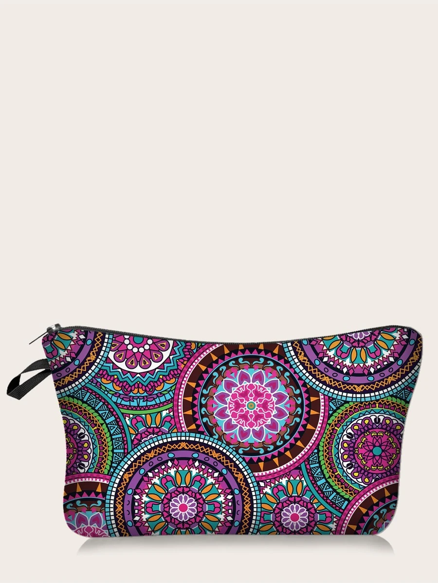 1 Pieza Bolsa de cosméticos estética Y2K de color púrpura con mandala, bolsa de mano para almacenamiento, bolsa de cosméticos portátil y holgada, bolsa de lavado, bolsa de maquillaje para mujeres y niñas, bolsa de cosméticos, bolsa de aseo, bolsa de viaje, artículos esenciales para el crucero, artículos esenciales para el dormitorio, regalos para damas de honor, bolsa de maquillaje, bolsa de cosméticos, gran capacidad, bolsa de maquillaje grande, regalos de Navidad, bolsa, viaje, regalos para mujeres, bolsa de mujer, embrague / bolso pequeño, organizador de maquillaje, bolsa, soporte de brochas, mini bolsa, bolsa de gran capacidad, regalos para mujeres, regalos de Navidad, ideas de regalo para mujeres - Morado - Ver 1