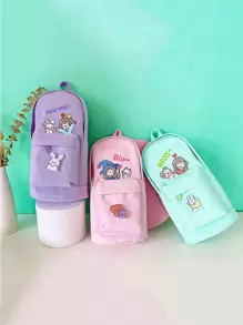 1pc Cartoon Graphic Random Pencil Bag - Multicolor - View 1